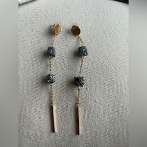 Elegant Gold and Silver Dangle Earrings